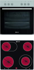 Bauknecht Kochfeld S200, HEKO Herd Kombination, Breite 60cm, Umluftherd mit 5 Funktionen, Kochstellensteuerung Cookmatic, Glaskeramik