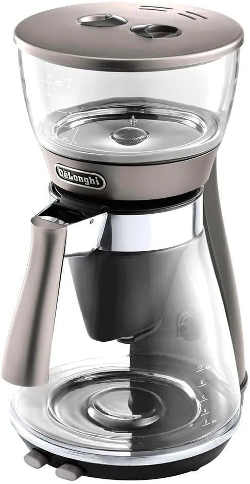 De'Longhi Kaffeemaschine ICM 17210, bis zu 10 Tassen, Fassungsvermögen 1,25 Liter, Clessidra Filterkaffeemaschine, Thermostat für Temperatur, Silber