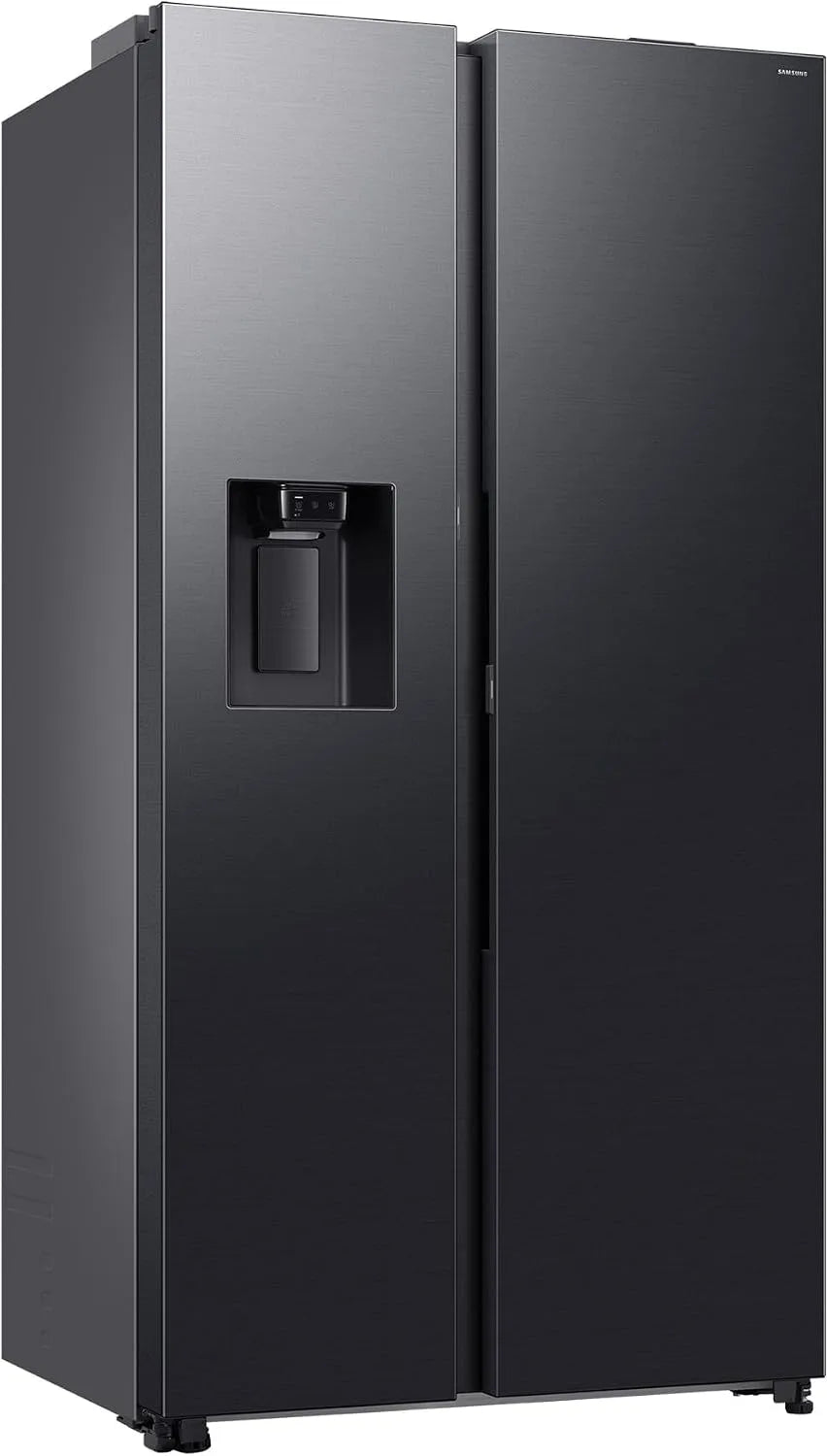 Samsung Kühl-Gefrierkombination RS80F64KEFEF, AI Kühlschrank mit Gefrierfach, Breite 178,4 cm, Fassungsvermögen 640 l, Side-by-Side, Eis, Black Steel
