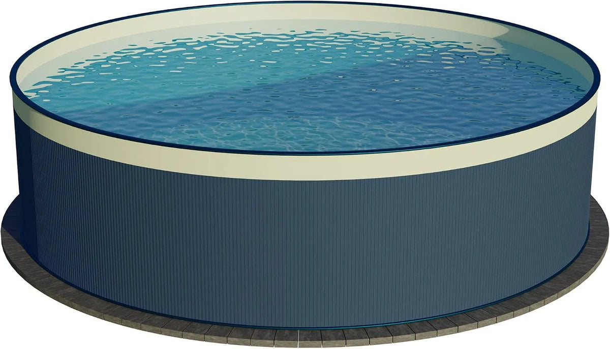 Pool Planet, Stahl 0,3 mm anthrazit, 90 cm tief, Stahlwandpool rund Größe wählbar, Overlap 300x90