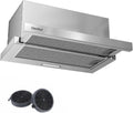 Comfee Dunstabzugshaube CHL03M21S, ' Flachschirmhaube 60cm Umluft, 400 m³/h Luftstrom, Dunstabzug Unterbau Integrierte Einbau Flach Abluft Abzugshaube