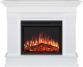 Elektrokamin AF24 3D-Flammeneffekt, Albion, Elektrischer Standkamin mit Heizung 1800 W, realistischer, LED-Beleuchtung, Fernbedienung, Timer, MDF