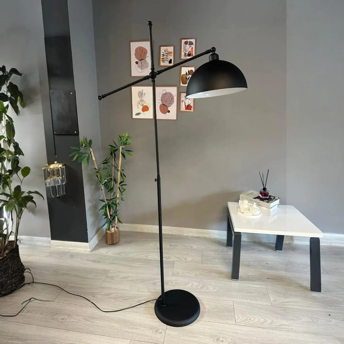 Modell Stehleuchte Metall E27 bamyum Gorkiede, 30 cm Breit, Stehlampe Wohnzimmer, Moderne Stehleuchte für Schlafzimmer, Kinderzimmer mit Fassung
