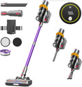 Staubsauger, Leistung 550W, Fassungsvermögen 1.6L Akku Super Leise, Anti-Tangle-Bürste, 45000Pa, 70Min Kabellos