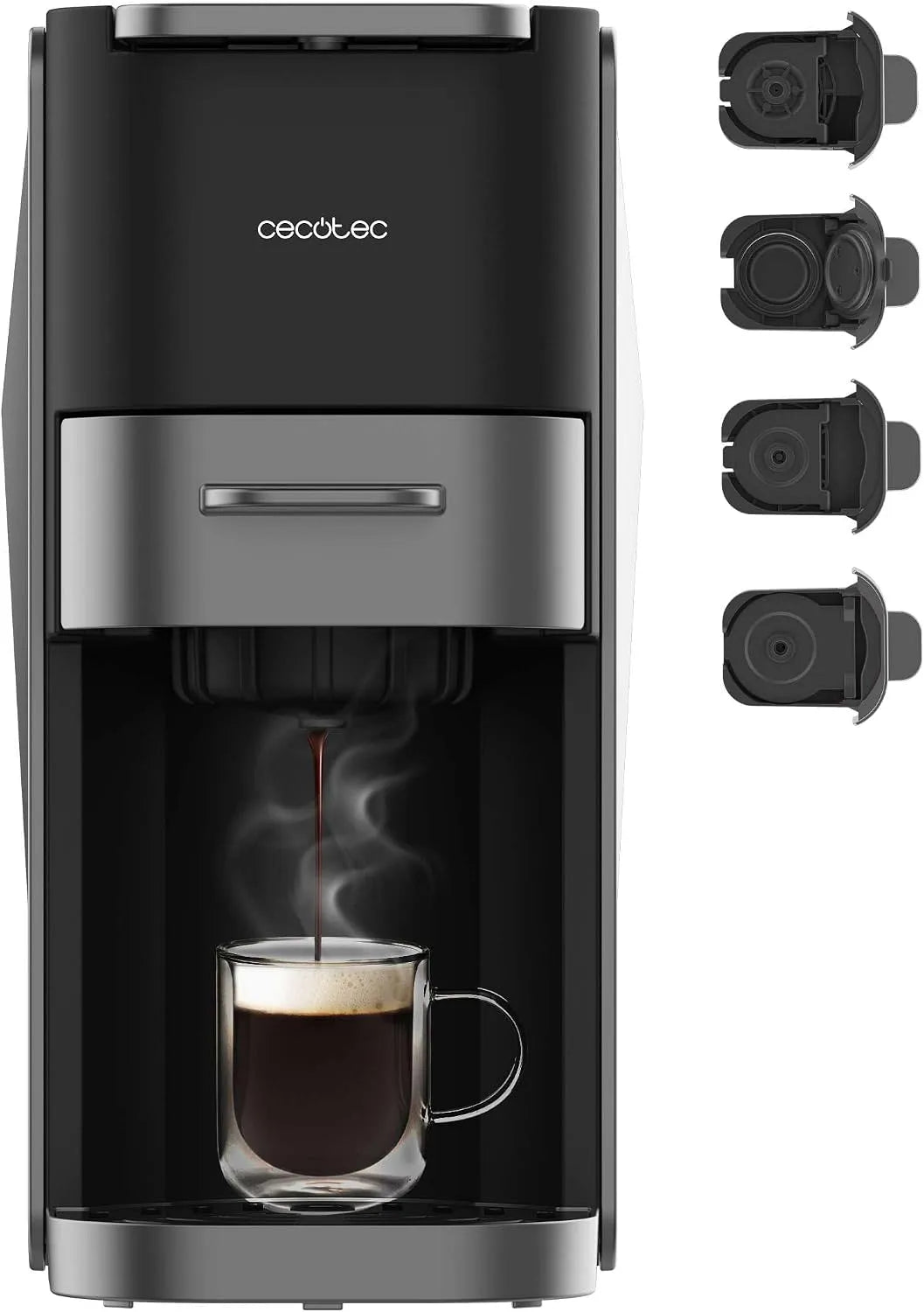 Cecotec Nespresso Kaffeemaschine 20-bar-Pumpe 700-ml-Wassertank, kompatibel mit Dolce Gusto, Leistung 1200 W, elegantes Design, und mehr