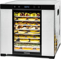 Tablet 24h-Zeitschaltuhr, ROMMELSBACHER Dörrautomat Edelstahl 1000W, XXL-Dörrfläche 1,6m², 10 Tabletts, 35-75°C, LED, temperaturregelbar