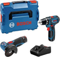 Bosch 12V-15 12V-76 12V-40, Professional 12V System Combo Kit: Winkelschleifer GSR + Bohrschrauber GWS, inklusive. 2x 2.0Ah Akku