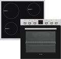 Telefunken Kochfeld B-HS-75-I-I, Backofen mit Ober-Unterhitze und Umluft, Breite 60 cm, 4 Zonen, Fassungsvermögen 78 Liter, Einbauherd-Set, Herdset