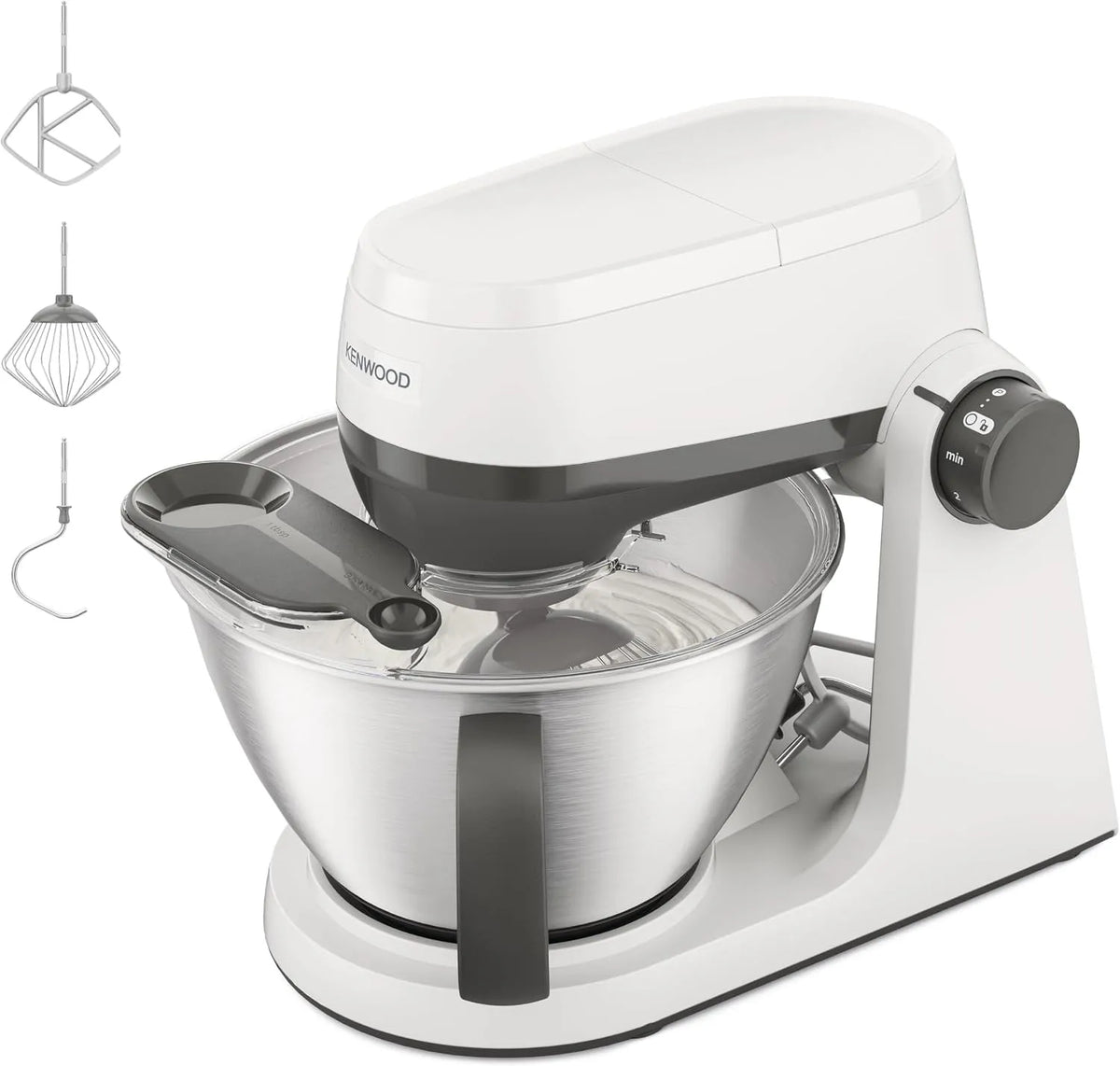 Kenwood Küchenmaschine KHC30.000WH, Fassungsvermögen 4,3l Rührschüssel mit Griff, Leistung 1000W Motor, 44% leiser*, 7 Geschwindigkeitsstufen