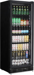 Kühlschrank GSC4280B, Leistung 210 W, Metall, belüftete Kühlung, in Schwarz, Fassungsvermögen 280 L, METRO Professional Getränkekühlschrank, Glas