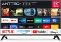 Modell DVB-T2 V32-AH3.Q1L Antteq, Fernseher 80 cm, S2, Kinderprofil, Netflix, YouTube, Hotelmodus, HD Smart TV 32 Zoll, mit Triple Tuner