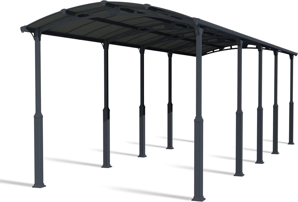 Carport 10600 1077 Canopia by Palram, Bausatz Arcadia Alpine x 359 cm Einzelcarport Polycarbonat in Grau für PKW aus rostfreiem Aluminium