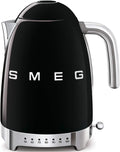 Smeg Wasserkocher KLF04BLEU, Anti-Limiden Filter, Temperatur regelbar 1,7L zuzüglich Temperaturniveaus, Stromversorgung 2400W, in Schwarz