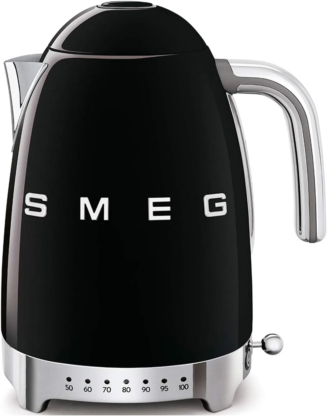 Smeg Wasserkocher KLF04BLEU, Anti-Limiden Filter, Temperatur regelbar 1,7L zuzüglich Temperaturniveaus, Stromversorgung 2400W, in Schwarz