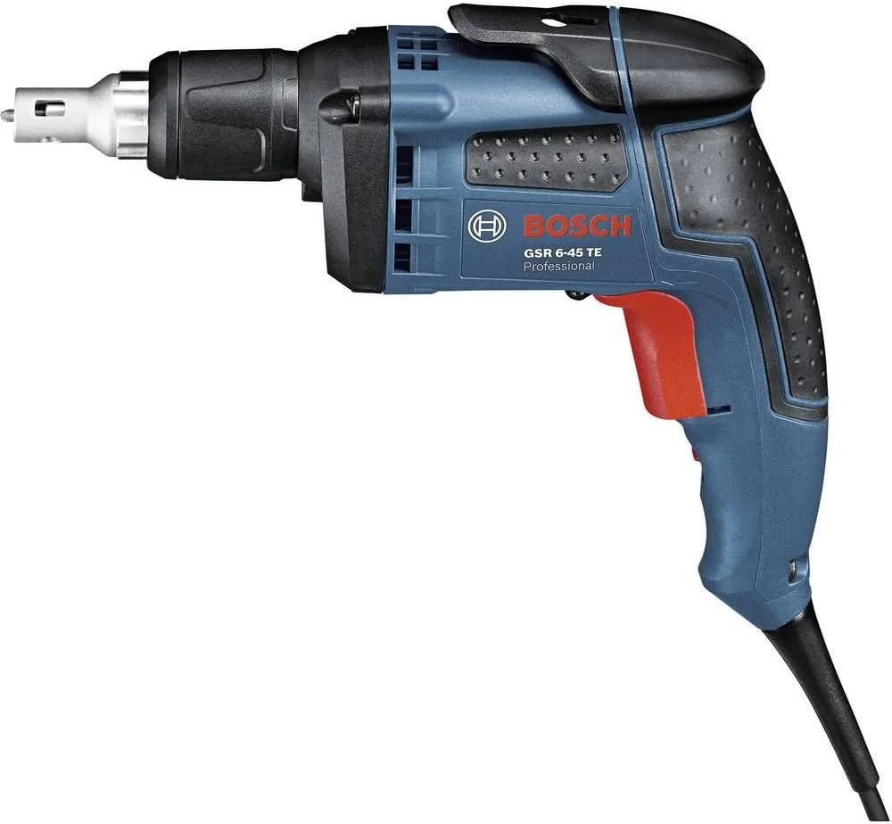 Bosch Professional Trockenbauschrauber GSR 6-45 TE, 1x Schraubendrehereinsatz, inklusive. Tiefenanschlag, Universalhalter magnetisch, Gürtelclip