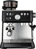 Espressomaschine, Solis Grind & Infuse PERFETTA, Kaffeemaschine mit Mahlwerk und Milchaufschäumer, in Schwarz, Heißwasser- und Dampffunktion