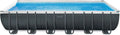 Intex Pool 28362GN, Maße 732 x 366 x 132 cm, Fassungsvermögen 31,81 L, Ultra Frame Rectangular Set, blau, Farbe Grau