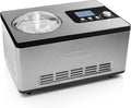 Princess Eismaschine 282604, 2 L Kapazität, professionelle Edelstahl, Frozen Joghurt, Leistung 180 W, Eiscreme, Sorbets und Granita