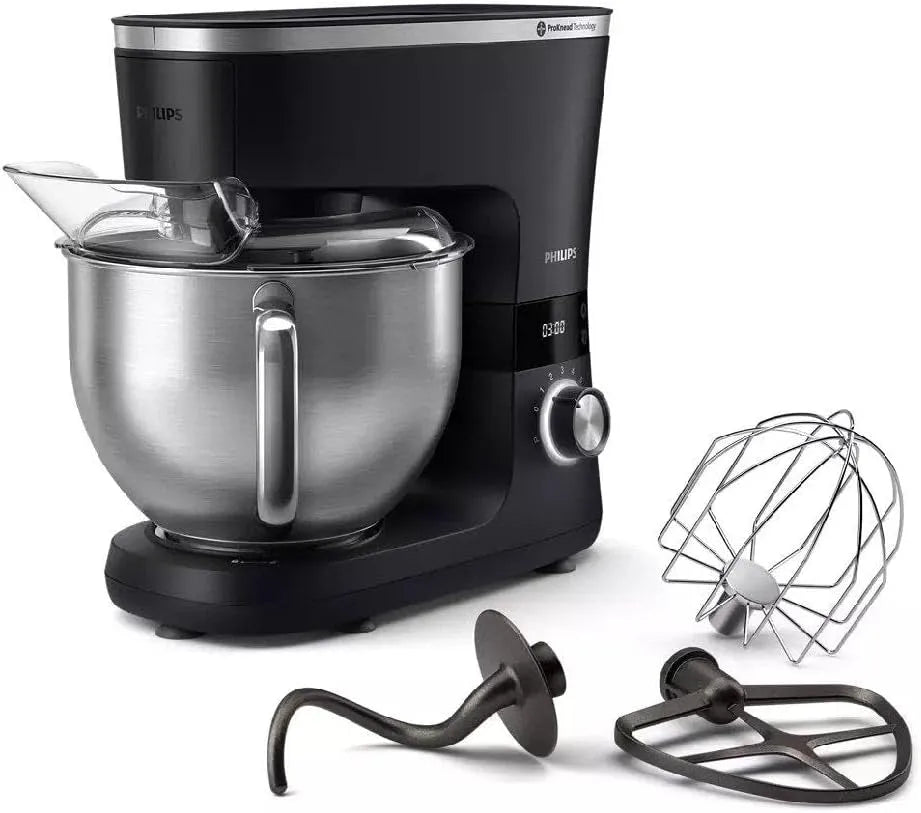 Philips Küchenmaschine PHILIPS 7000 HR7962/21, 7000 Serie, 5,5 l Schüssel, Leistung 1000 W, 8 Geschwindigkeitsstufen, silber-in Schwarz