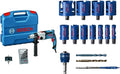 Bosch Professional Schlagbohrmaschine -2, max. Drehmoment: 40/14,5 Nm GSB 24, Ø 20-76 mm, in L-Case, für Weichholz, inklusive. Zubehörset