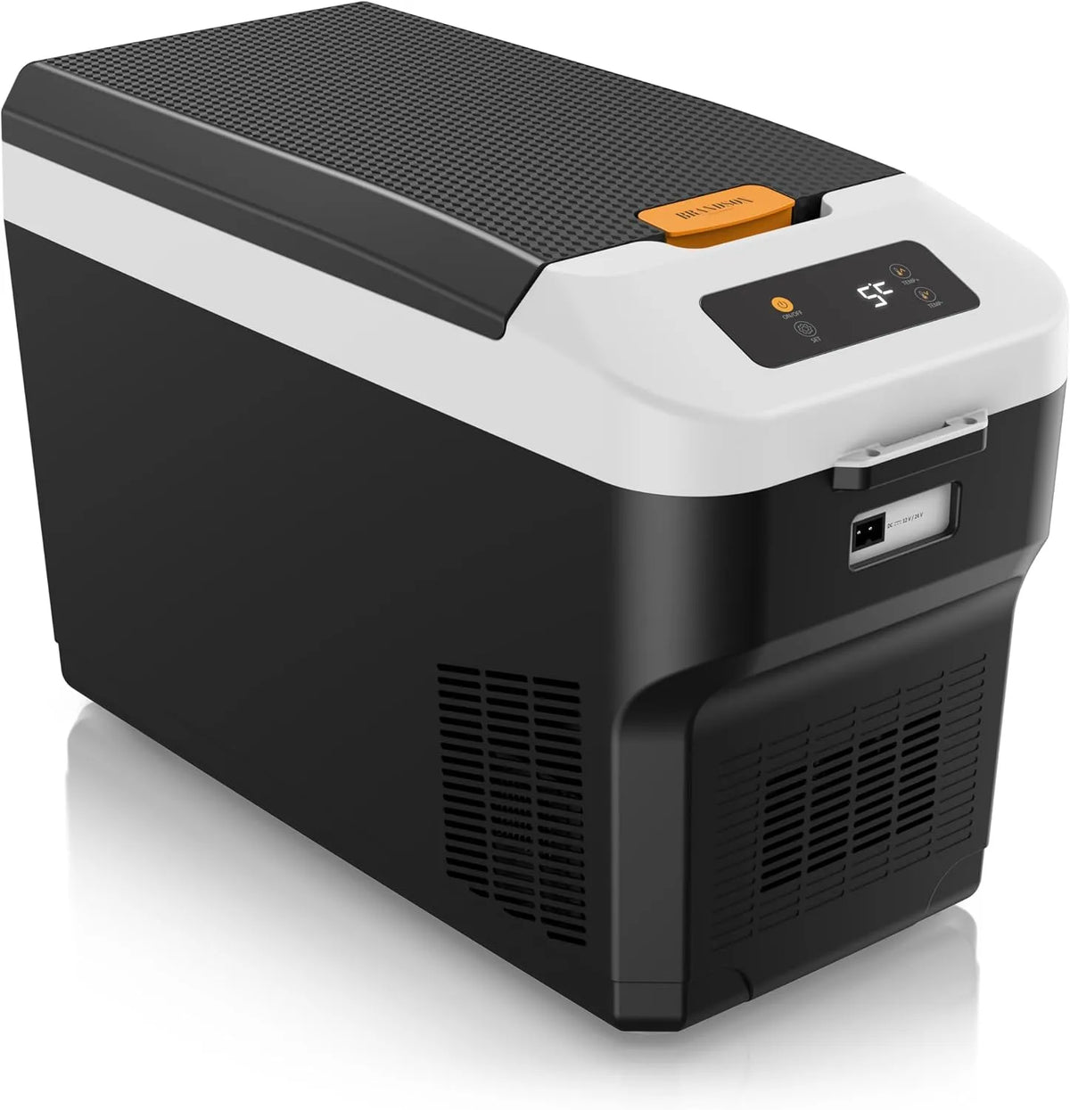 Kühlbox Brandson, Spannung 24 V, Spannung 12v 230v, zwei Fächer, zwei Betriebsmodi, für LKW Auto Camping Boot, elektrisch 27 L, mit Kompressor