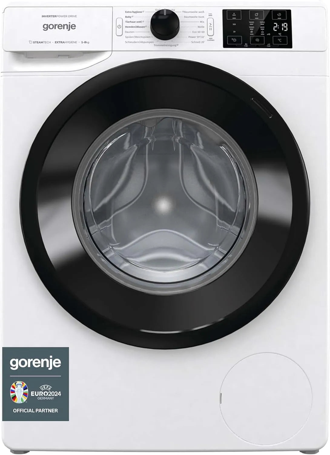 Gorenje Waschmaschine WNEI 86 APS 1600, 16 Betriebsprogramme, Inverter-Motor, Edelstahltrommel, Kindersicherung, Weiß, Gewicht 8 kg, mit Dampffunktion