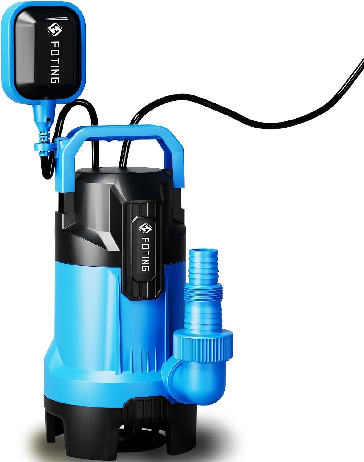 Pool, FOTING Schmutzwassertauchpumpe 900 W, 28.000 l/h, Förderhöhe bis 11 m, Eintauchtiefe bis 7 m, mit Schwimmerschalter, für