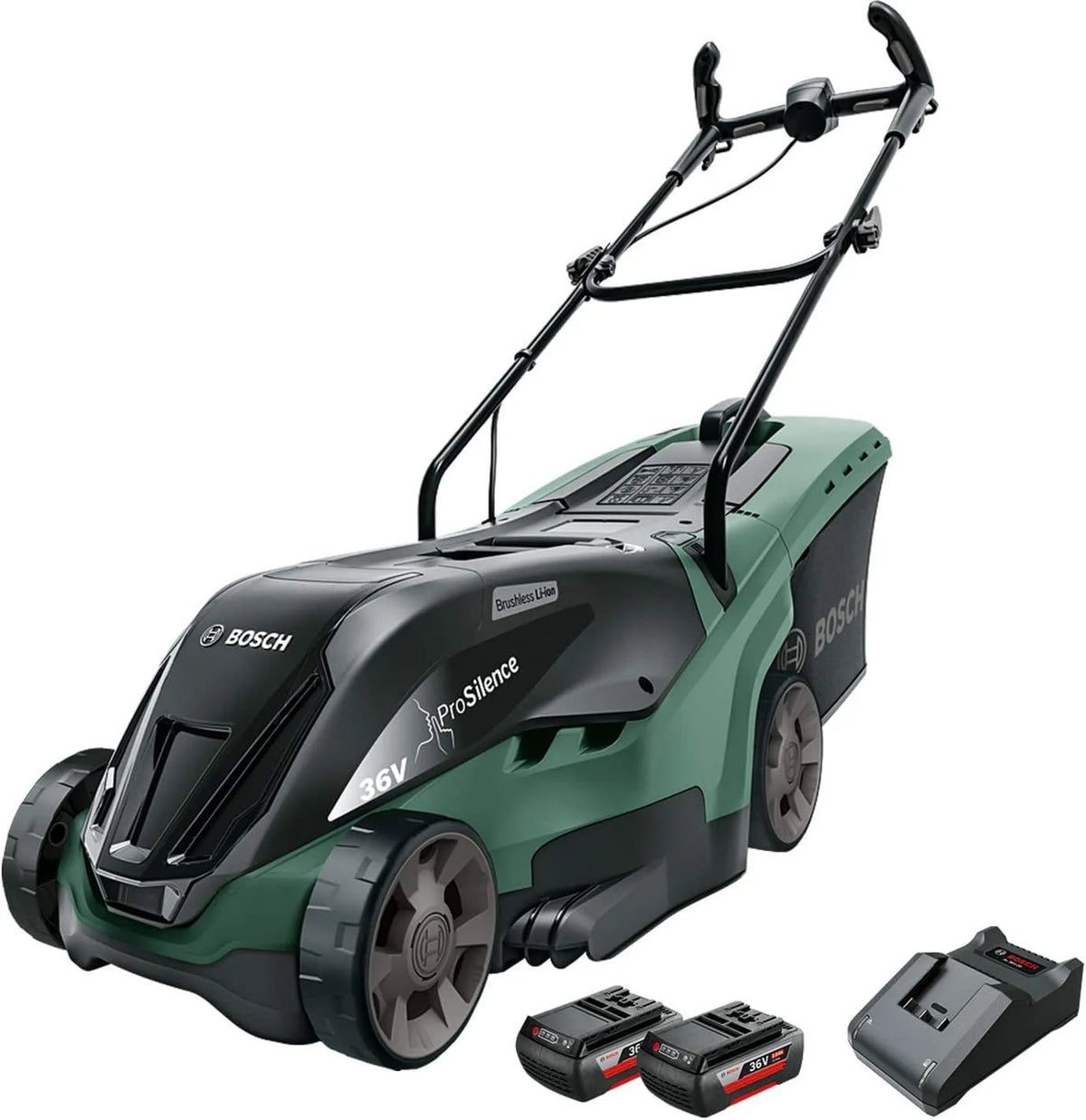 Bosch Cordless Lawnmower UniversalRotak 36-560, 36 Volt, 2x Battery 2.0 Ah, Cutting Width: 36 cm, in Carton packaging, Lawns up to 560 m²