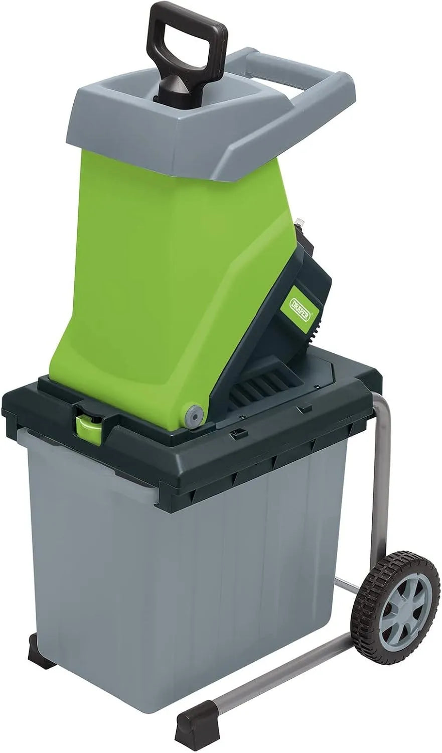 Draper Elektrischer Gartenhäcksler 97973, Fassungsvermögen 50 l Sammelbox Mulcher, Gewicht 65 kg, 3 m Kabellänge, Schneller Holzhacker