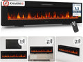 Elektrokamin 3D-Flammeneffekt, Elektrischer 3-in-1 Kamin mit Heizung, 12 Flammenfarben, 70 Zoll, Marlon, Fernbedienung