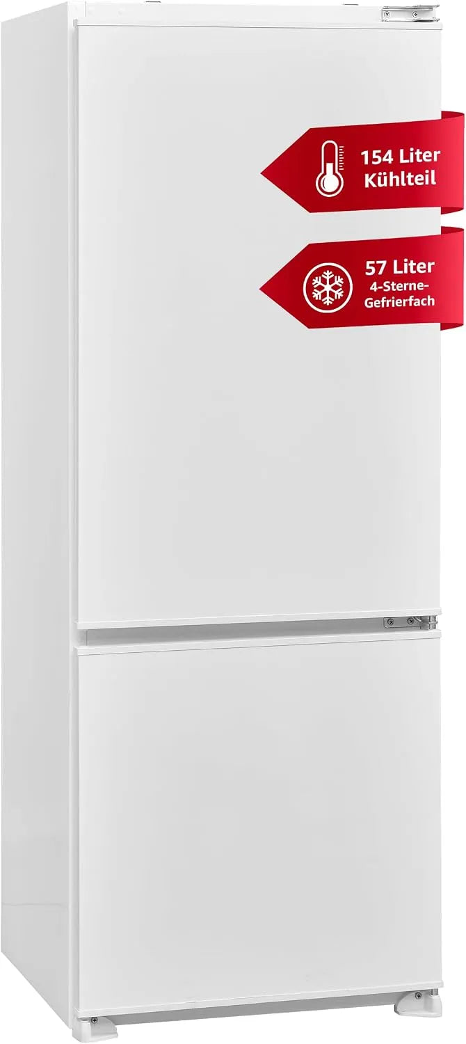 Telefunken Kühl-Gefrierkombination C-EKG-144-ST-E, 4-Sterne, 144cm Nische, Fassungsvermögen 211 Liter Gesamt-Nutzinhalt, Einbau, Schlepptür