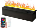 Wasserdampfkamin, Dekoration & Befeuchtung 2-in-1,128 Flammenfarbe, Kamin mit Wasserdampf 50*24*20cm, Touchscreen, Fernbedienung, Entleerung