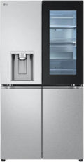 LG Modell GMG960MBEE, 91,4 cm breit, Multi-Door Kühl, Side-by-Side, Craft, Total NoFrost, Silber, Fassungsvermögen 638 L, InstaView