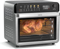 Klarstein Heißluftfritteuse, Fassungsvermögen 34 L, Leistung 2200 W, 19 Betriebsprogramme, 40-350 °C, AirGlaze Digital Colour, Drehspieß, Edelstahl