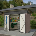 Gartenhaus, Geräteschuppen 8x4 Fuß, für Rasenmäher und Fahrräder, wetterfester Geräteschuppen mit Schiebetür, Garten Lagerhaus
