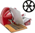 Neues Modell + 100% handgefertigtes Schneidebrett Berkel Aufschnittmaschine, Schneidemaschine Home Line 250 Plus Rot