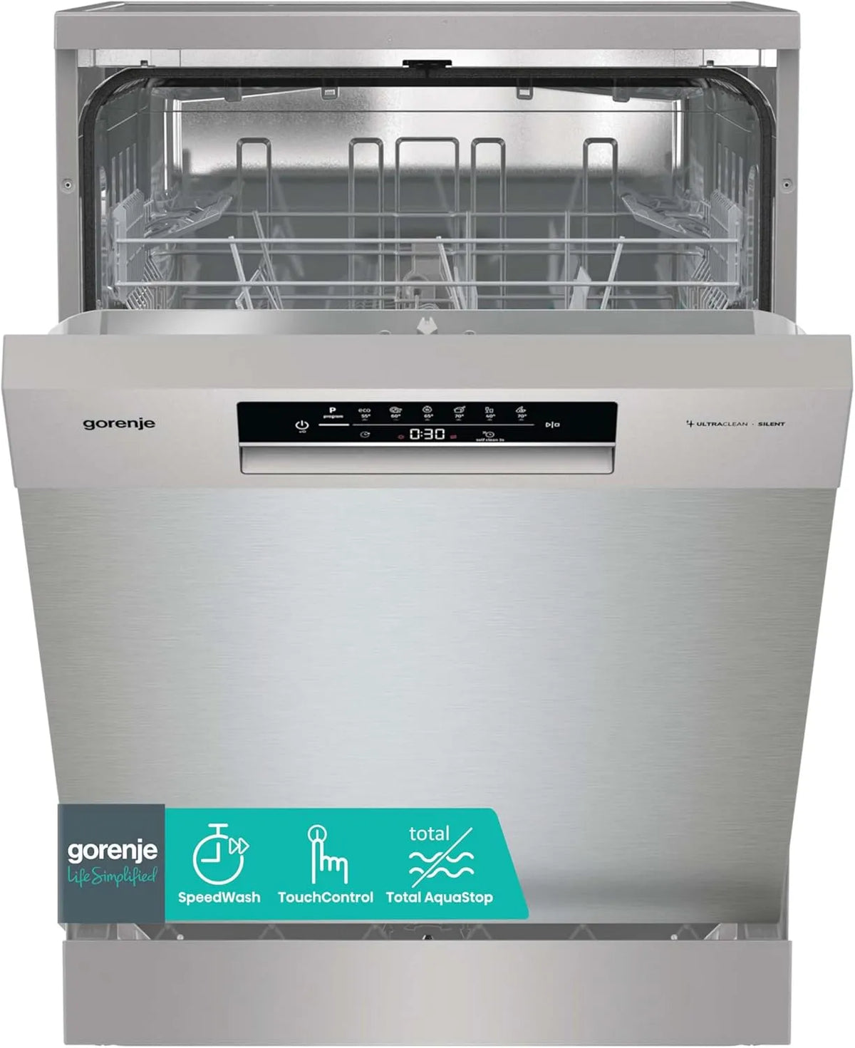 Gorenje Geschirrspüler GS642E90X, Breite 60 cm, 13 Maßgedecke, Freistehender, Hygiene Programm, SpeedWash Funktion, Total AquaStop, Selbstreinigung