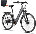 E-Bike 8-Gang-Schaltung 55Nm, bis 161 km Reichweite, DERUIZ Quartz 28 Zoll Damen & Herren, Spannung 48V Akku, Drehmoment, App-Steuerung
