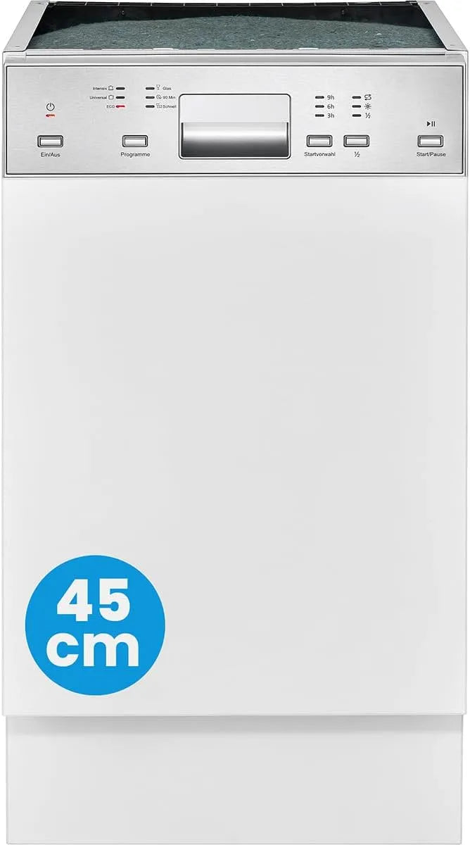 Bomann Geschirrspüler GSPE 7422 TI, 45 cm teilintegriert, Reinigungstemperaturen: 40°-65°C, 6 Betriebsprogramme, sehr leise, inklusive. Aquastop