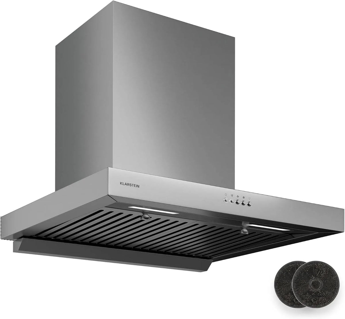 Klarstein Dunstabzugshaube 3800-4200, 52-68 dB, AeroClean, LED-Beleuchtung K, Abluft & Umluft, 60 cm Wandhaube, Boost-Modus 721 m³/h, Edelstahl
