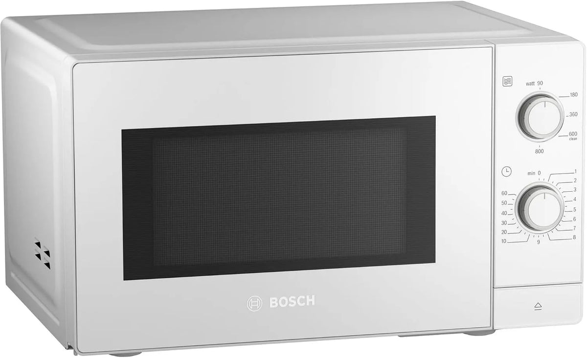 Bosch Mikrowelle FFL020MW0, Maße 26 x 44 cm, Drehteller 27 cm, Türanschlag Links, LED-Touchdisplay, Serie 2 freistehende, Leistung 800 W, Weiß