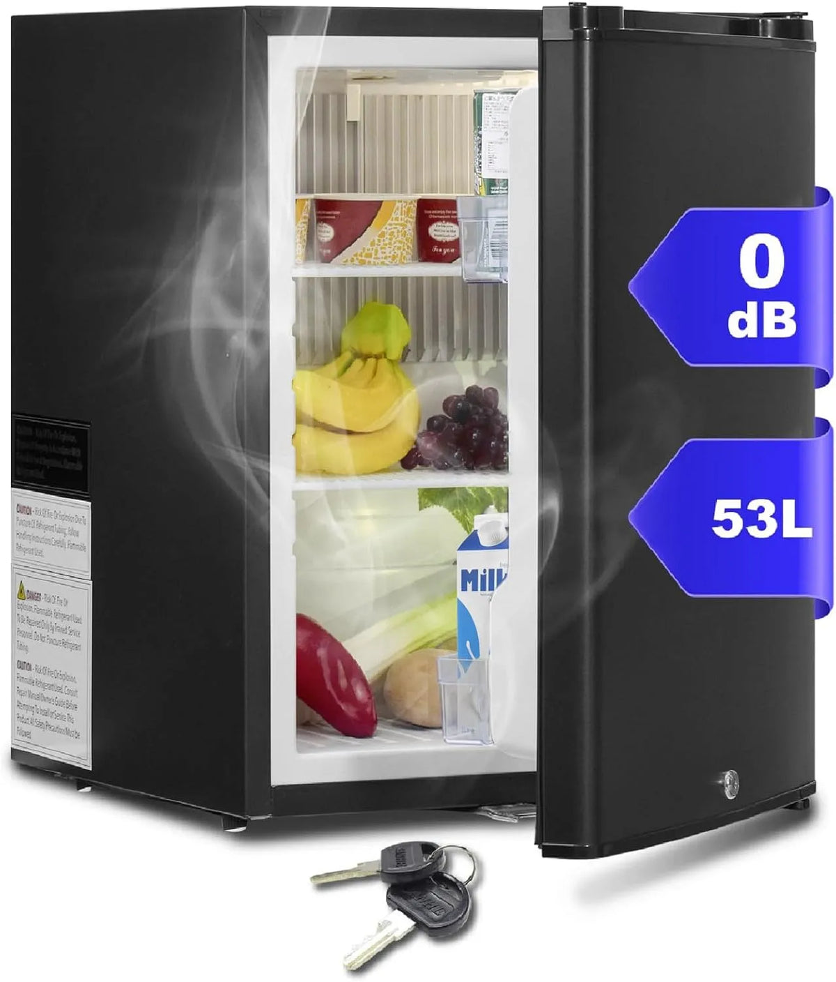 Kühlschrank SMETA, Spannung 12V 230V, Fassungsvermögen 53L, Wohnwagen, Absorber mit Schloss für Camping, Wohnmobil, Auto, LKW, Büro