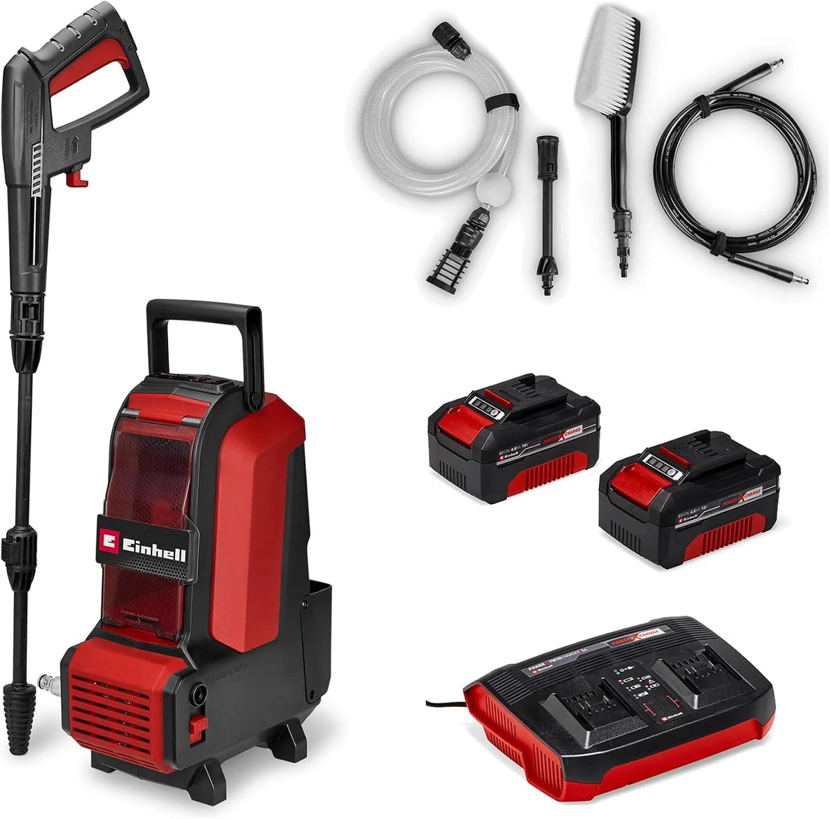 Einhell Hochdruckreiniger, Akku HYPRESSO 36/105 PXC, Spannung 36 V, 105 bar, 270 L/h, 4 m Hochdruckschlauch, 5 m Saugschlauch, inklusive. 2X Düsen