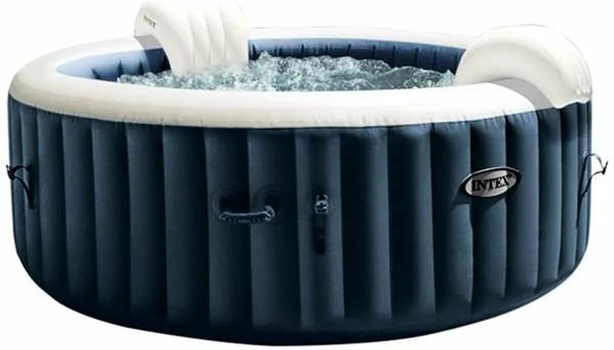 Intex Whirlpool 28430EX, ⌀ 196x71 cm, 4 Personen, 140 Düsen, aufblasbar PureSpa Bubble Massage, Heizung, PVC, Navyblau