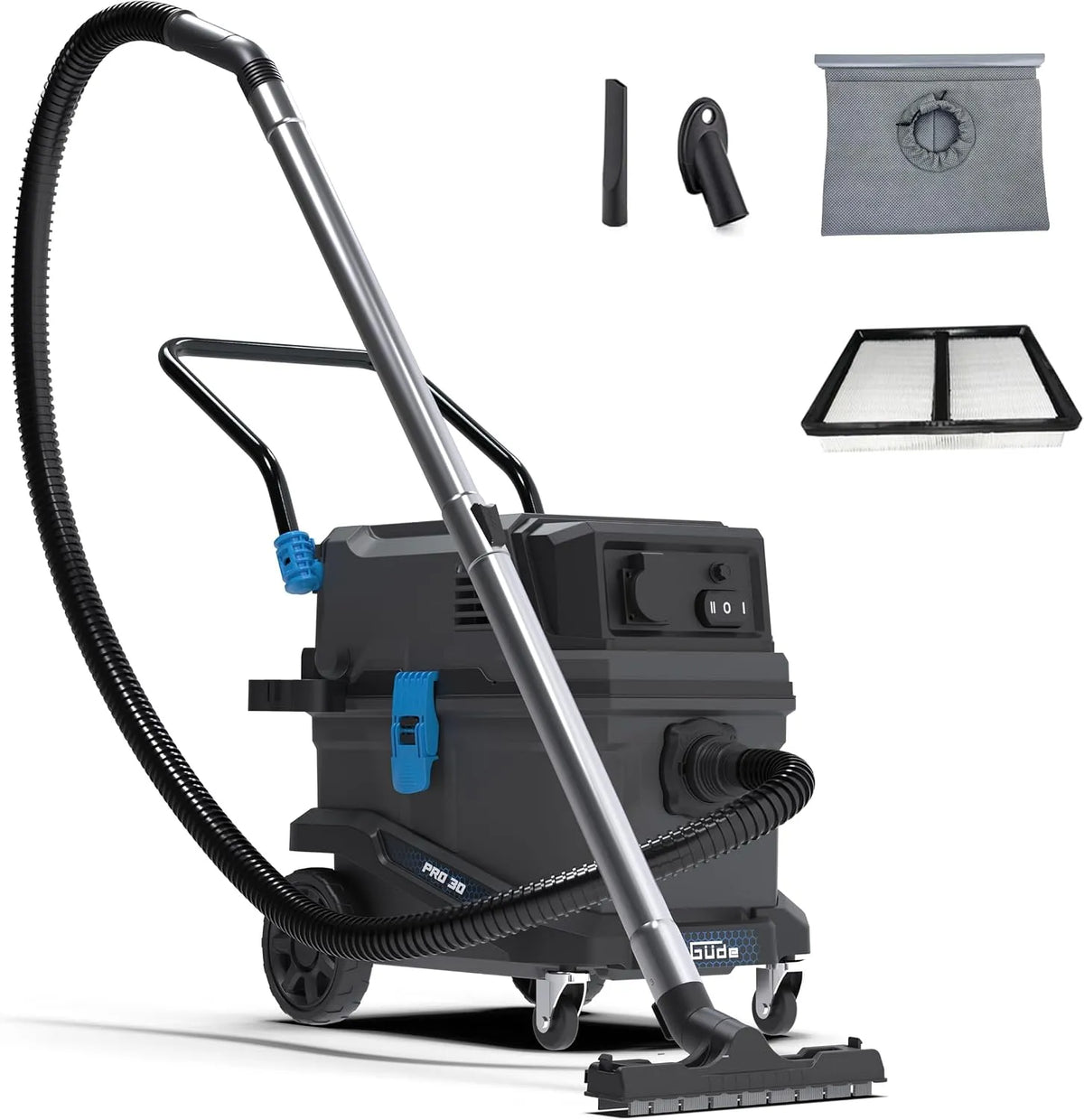 Güde Nass-/Trockensauger, Pro 30 Nass, Spannung 230 Volt, 1800 Watt, 23 Kilopascal Unterdruck, Fassungsvermögen 30 Liter, Staubklasse L