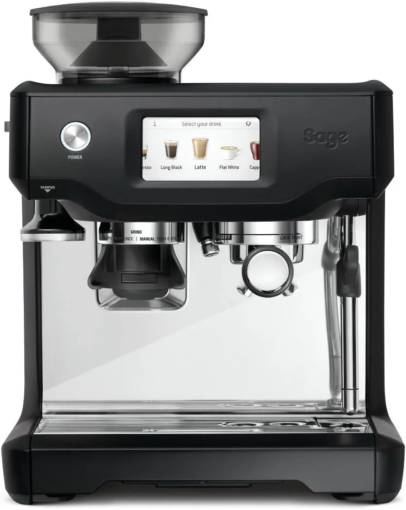Sage Kaffeemaschine, The Barista Touch, Touchscreen, Siebträgermaschine, 5 Voreinstellungen, abnehmbarer Tamper, Schwarzer Trüffel