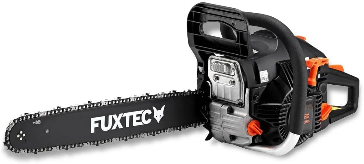 Fuxtec Motorsäge FX-KSP354 54ccm, Motorsägen Leisatung 2,2KW, Gewicht von 5,47Kg, Notstopp-Kippschalter, Benzin Kettensäge, Schwertlänge 18 Zoll