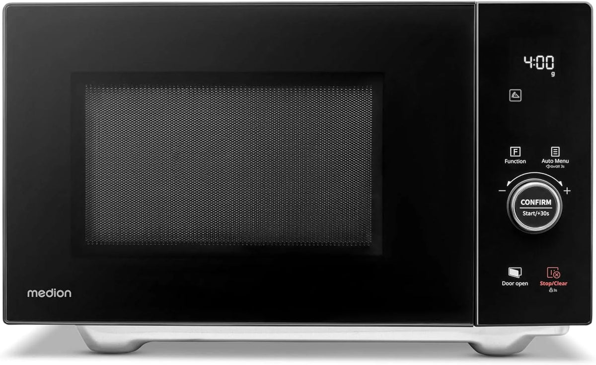 Mikrowelle MD12041 MEDION, Fassungsvermögen 25 Liter, 2100 Watt Heißluftfunktion, Fassungsvermögen 10 Leistungsstufen, mit Grill und Heißluft