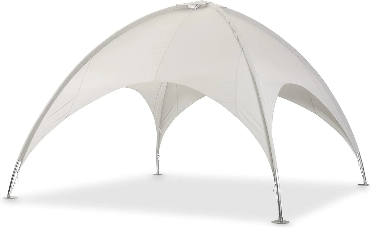 LECO Kuppelzelt, Formschönes Sonnendach 5 x 5 m für Outdoor-Veranstaltungen, wasserabweisend, grauweiß
