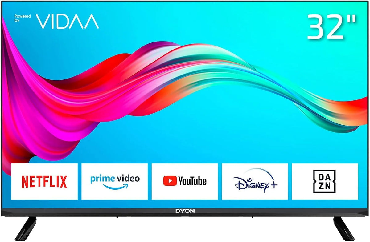 Modell DVB-C DYON Smart, Breite 80 cm, S2, Smart TV mit HD Triple Tuner, Prime Video, YouTube, Disney+, Hotelmodus, 32 VX